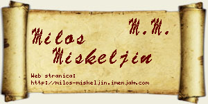 Miloš Miškeljin vizit kartica